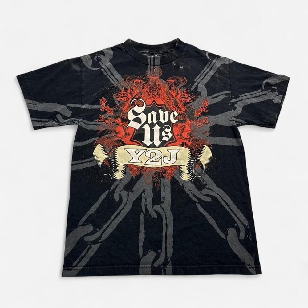 Vintage 2007 WWE Chris Jericho Save Us Y2J All Over Print Shirt Men’s M